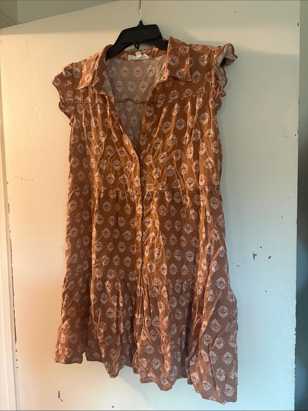 Lucky Brand Rust Paisley Mini Dress